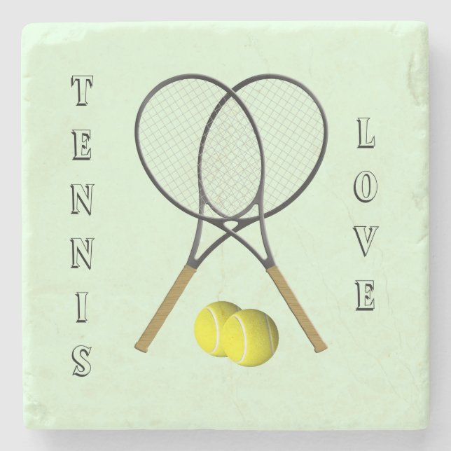 Dessous-de-verre En Pierre Double Tennis Sport Thème Personnel (Devant)