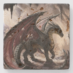 Dessous-de-verre En Pierre Dragon Dans La Grotte