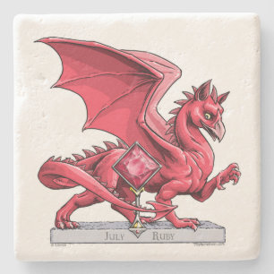 Dessous-de-verre En Pierre Dragon de la pierre porte-bonheur de juillet :