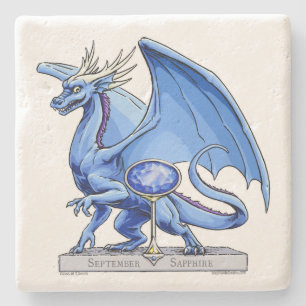 Dessous-de-verre En Pierre Dragon de pierre de naissance de septembre : Sapph