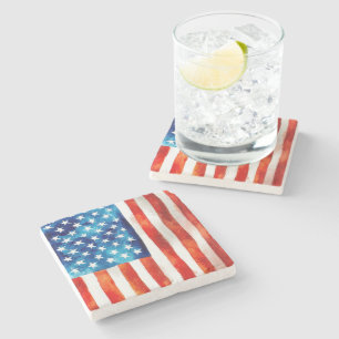 Dessous-de-verre En Pierre Drapeau américain patriotique USA 4 juillet Défilé