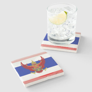 Dessous-de-verre En Pierre Drapeau brillant de la Thaïlande