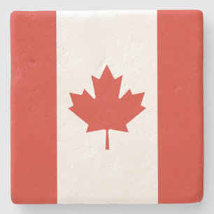 Dessous-de-verre En Pierre Drapeau canadien (Feuille d'érable) (Canada)