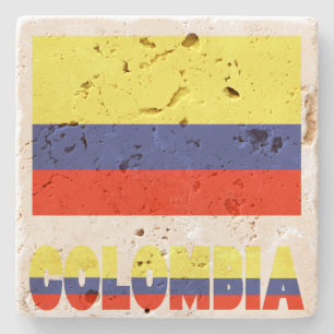 Dessous-de-verre En Pierre Drapeau colombien et colombien
