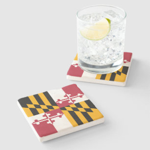 Dessous-de-verre En Pierre Drapeau coloré de l'État du Maryland