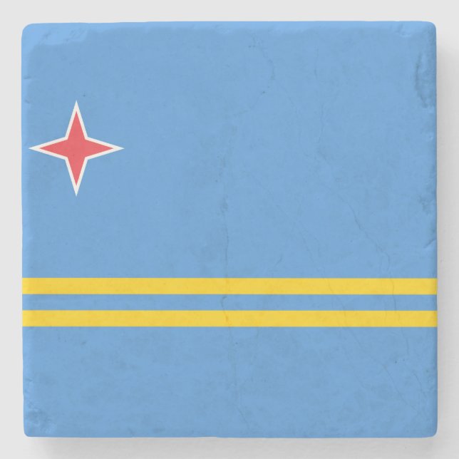 Dessous-de-verre En Pierre Drapeau d'Aruba (Devant)