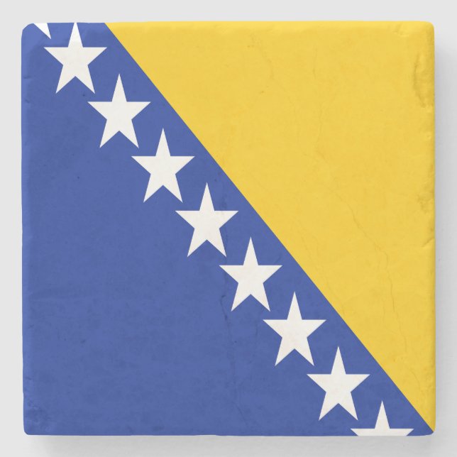 Dessous-de-verre En Pierre Drapeau de Bosnie-Herzégovine patriotique (Devant)