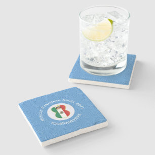 Dessous-de-verre En Pierre Drapeau de Hanukkah de l'Ange Mexicain Personnalis