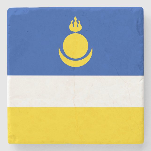 Dessous-de-verre En Pierre Drapeau de la Buryatia patriotique (Devant)
