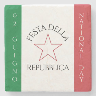 Dessous-de-verre En Pierre Drapeau de la Festa della Repubblica