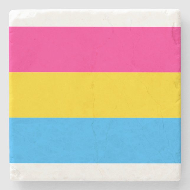 Dessous-de-verre En Pierre Drapeau de la fierté Pansexual (Devant)