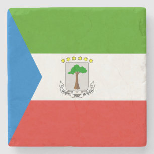Dessous-de-verre En Pierre Drapeau de la Guinée équatoriale