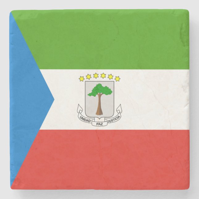 Dessous-de-verre En Pierre Drapeau de la Guinée équatoriale (Devant)