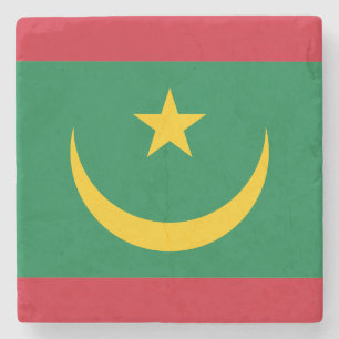 Dessous-de-verre En Pierre Drapeau de la Mauritanie