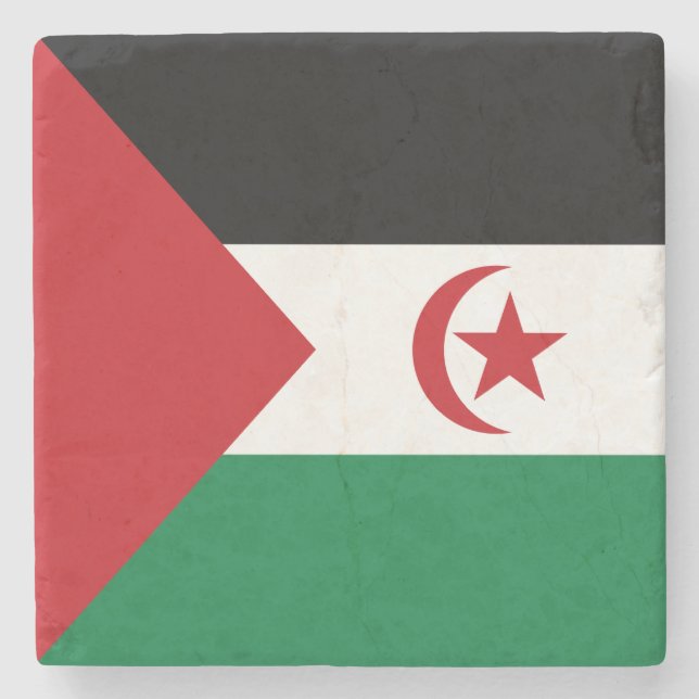 Dessous-de-verre En Pierre Drapeau de la République arabe sahraouie démocrati (Devant)