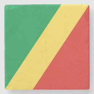 Dessous-de-verre En Pierre Drapeau de la République du Congo