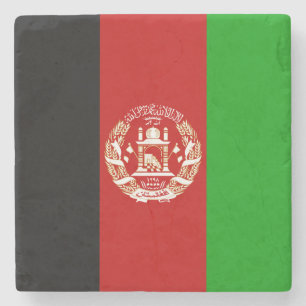 Dessous-de-verre En Pierre Drapeau de l'Afghanistan patriotique