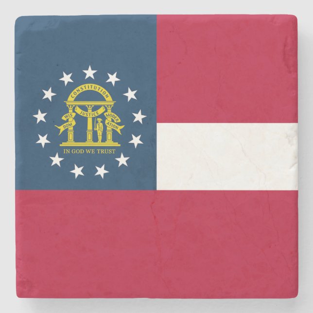 Dessous-de-verre En Pierre Drapeau de l'État de Géorgie (Devant)