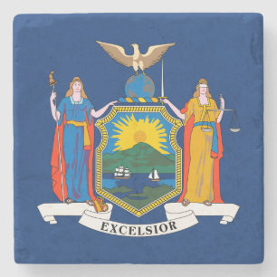 Dessous-de-verre En Pierre Drapeau de l'État de New York