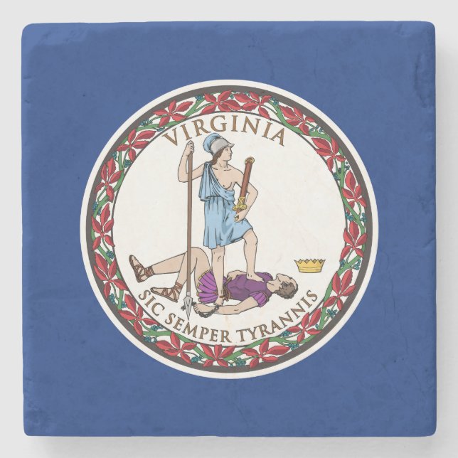 Dessous-de-verre En Pierre Drapeau de l'État de Virginie (Devant)