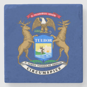 Dessous-de-verre En Pierre Drapeau de l'État du Michigan