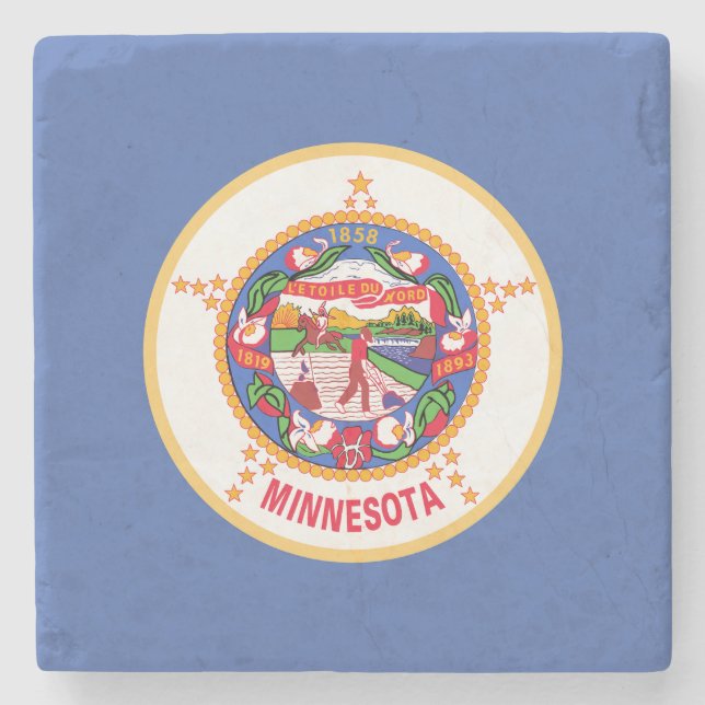 Dessous-de-verre En Pierre Drapeau de l'État du Minnesota (Devant)