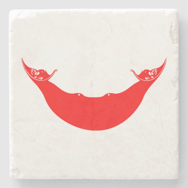 Dessous-de-verre En Pierre Drapeau de l'île de Pâques (Devant)