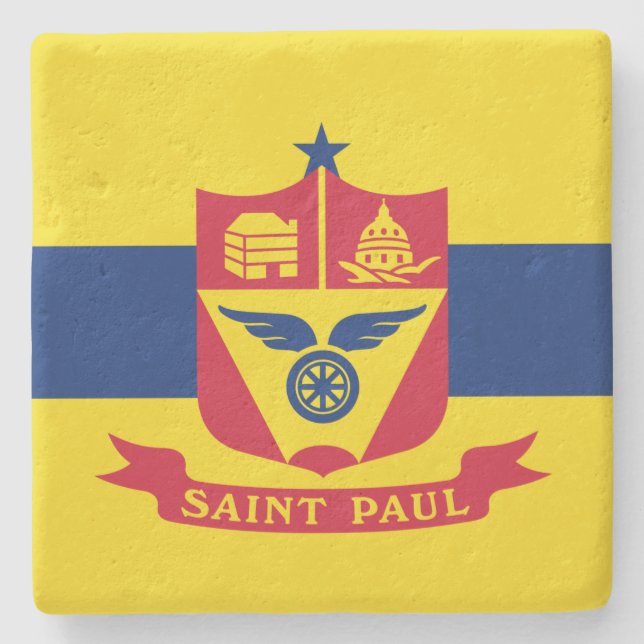 Dessous-de-verre En Pierre Drapeau de Saint Paul (Minnesota) (Devant)