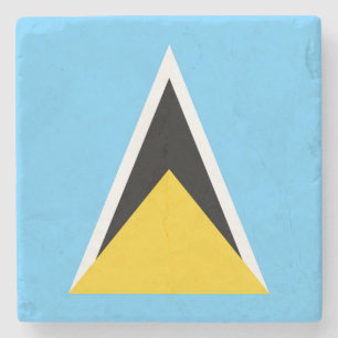 Dessous-de-verre En Pierre Drapeau de Sainte-Lucie