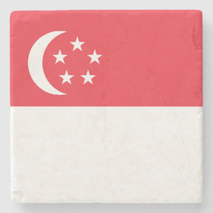 Dessous-de-verre En Pierre Drapeau de Singapour