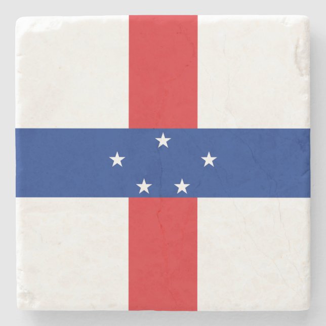 Dessous-de-verre En Pierre Drapeau des Antilles Pays-Bas (Devant)