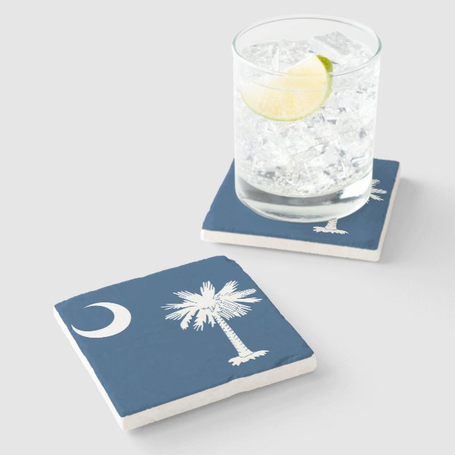 Dessous-de-verre En Pierre Drapeau d'état de la Caroline du Sud (Côté)