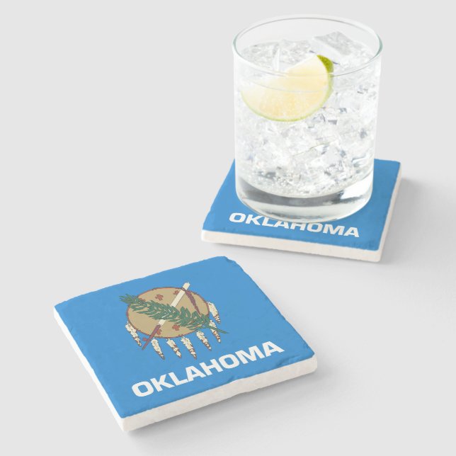 Dessous-de-verre En Pierre Drapeau d'état de l'Oklahoma (Côté)
