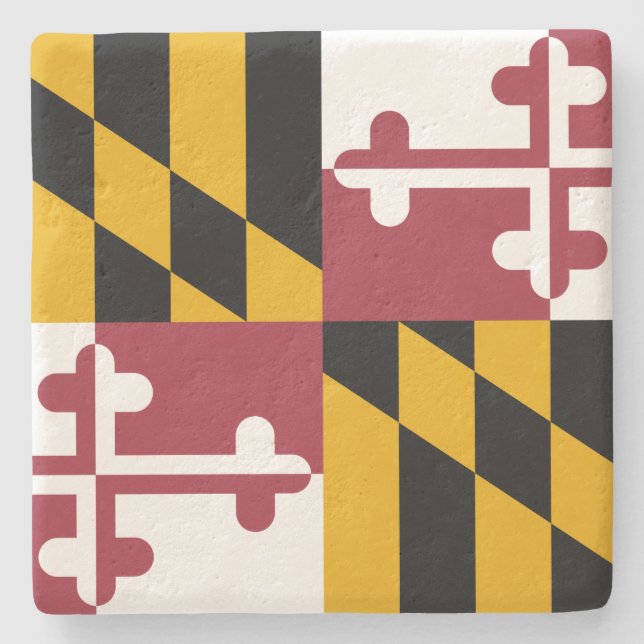 Dessous-de-verre En Pierre Drapeau d'État du Maryland (Devant)