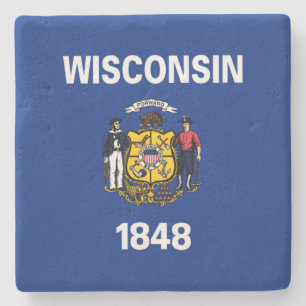 Dessous-de-verre En Pierre Drapeau d'État du Wisconsin
