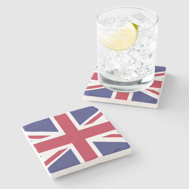 Dessous-de-verre En Pierre Drapeau du Royaume-Uni patriotique (Côté)