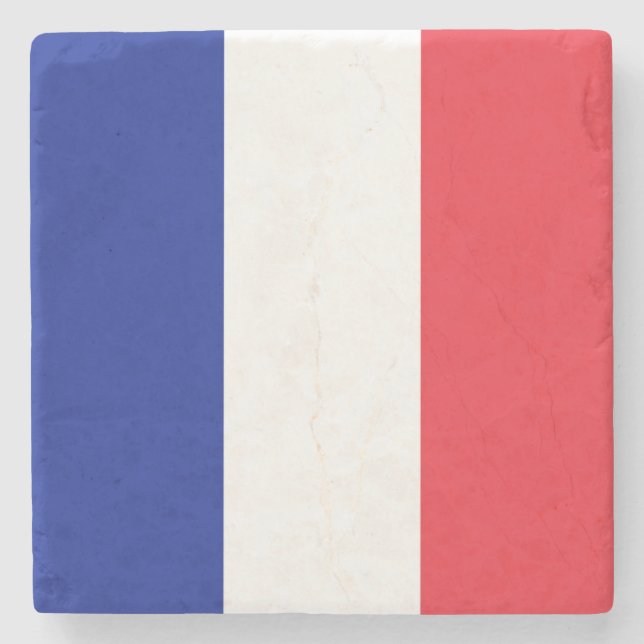 Dessous-de-verre En Pierre Drapeau France Tricolore (Devant)