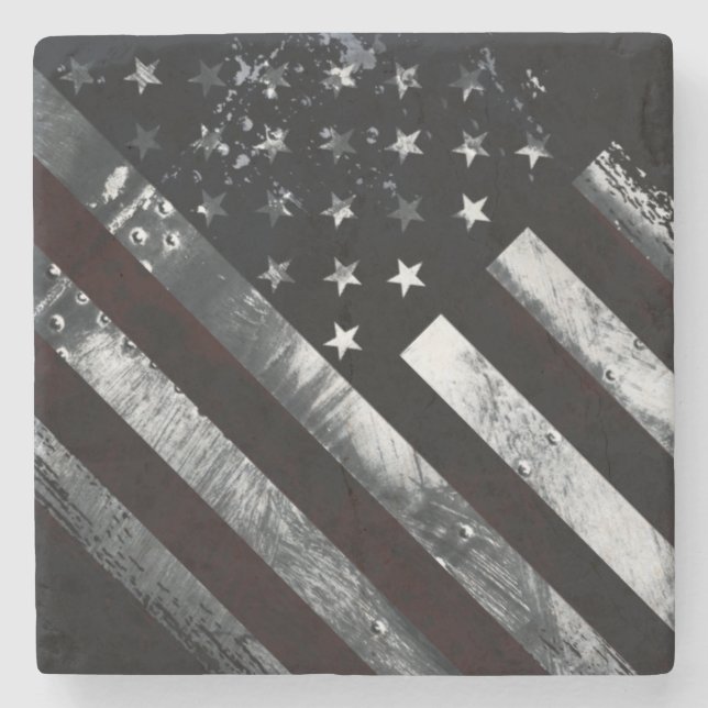 Dessous-de-verre En Pierre Drapeau industriel américain patriotique (Devant)