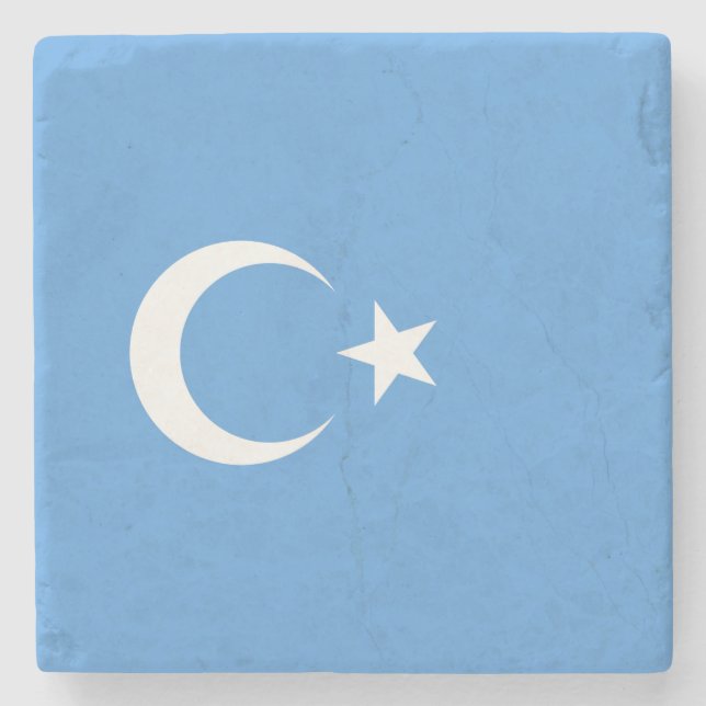 Dessous-de-verre En Pierre Drapeau ouïghour du Turkestan oriental (Uyghurista (Devant)