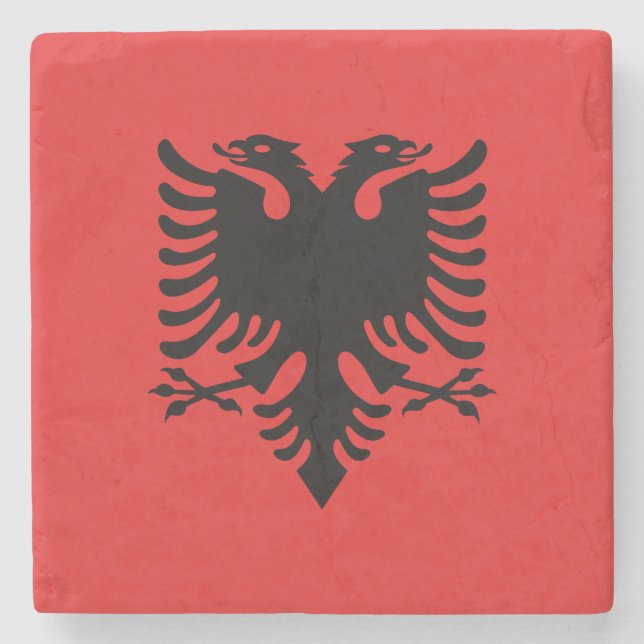 Dessous-de-verre En Pierre Drapeau patriotique albanais (Devant)