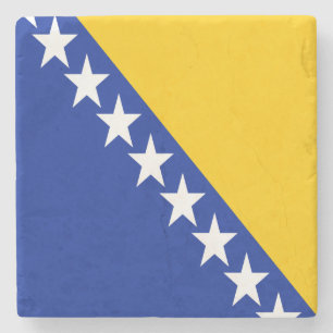 Dessous-de-verre En Pierre Drapeau patriotique de Bosnie-Herzégovine