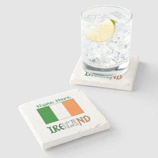 Dessous-de-verre En Pierre Drapeau personnalisé de l'Irlande Héritage 