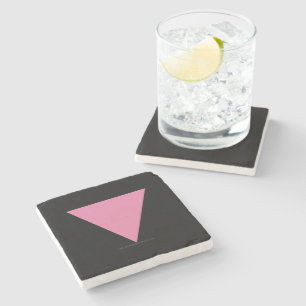 Dessous-de-verre En Pierre Drapeau triangle rose de SlipperyJoe's symbole ros