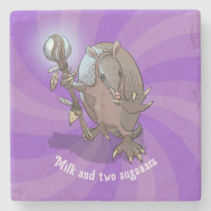 Dessous-de-verre En Pierre Drôle Armadillo Lait et deux sucres Carton hypnoti