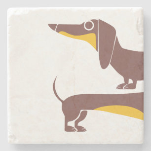 Dessous-de-verre En Pierre Drôle mignon dachshund pour parent chien long