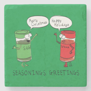 Dessous-de-verre En Pierre Drôle Noël Cartoon Cuisines épices