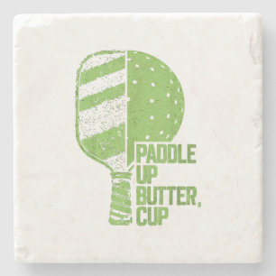 Dessous-de-verre En Pierre Drôle Pickleball Paddle Up Butter Cup