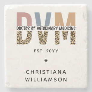 Dessous-de-verre En Pierre DVM personnalisé Docteur en médecine vétérinaire C