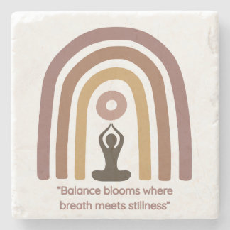 Dessous-de-verre En Pierre Earth-Toned Mindfulness Rainbow Yoga Design