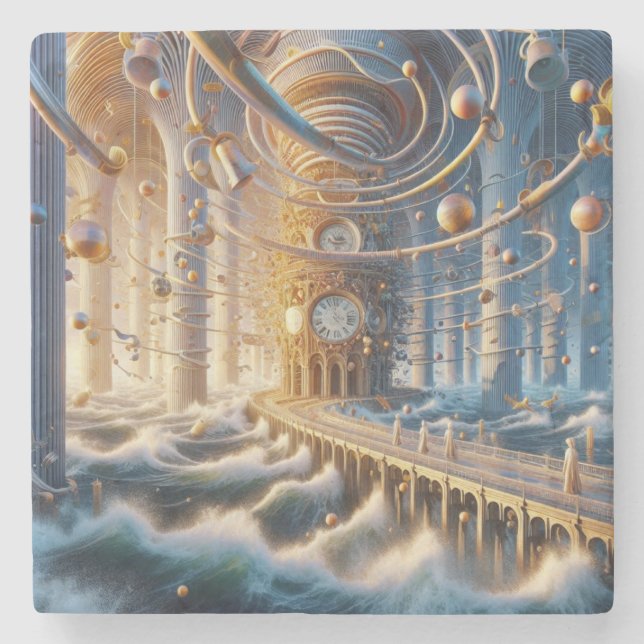 Dessous-de-verre En Pierre Echos de '73 : Le Labyrinthe de Chronos Ocean (Devant)